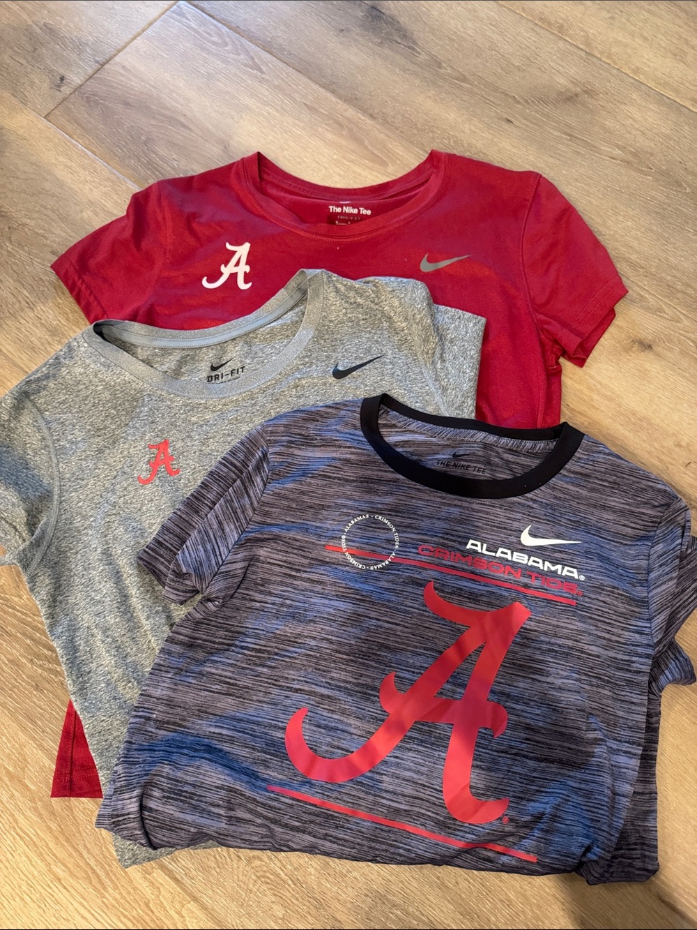 Nike Alabama Short Sleeve Tee - Crimson/Gray/Heather Gray/Red Sz M